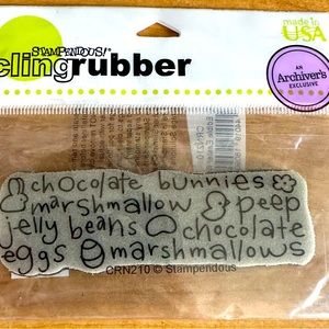 Stampendous! Cling Rubber Stamp Edible Easter Border CRN210, Discontinued,